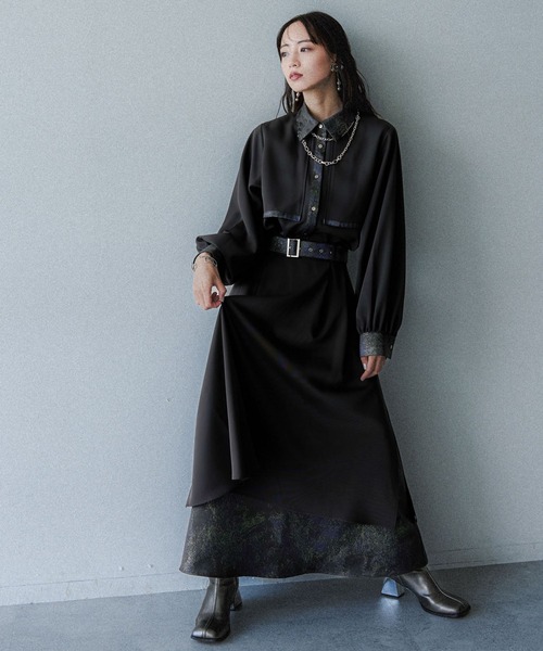 HARE(ハレ)の「ラメアートジャガードシャツ(HARE)(シャツ/ブラウス・レディース・ブラウン/ブラック/ブルー/パープル/グリーン/グレー・FREE)」の8枚目の写真