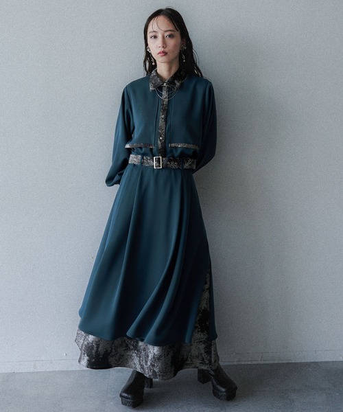 HARE(ハレ)の「ラメアートジャガードシャツ(HARE)(シャツ/ブラウス・レディース・ブラウン/ブラック/ブルー/パープル/グリーン/グレー・FREE)」の10枚目の写真