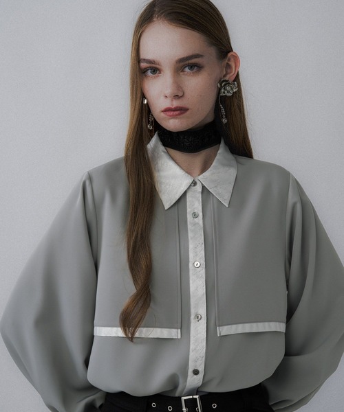 【完売カラー】HARE ラメアートジャガードシャツ グレー ラメアートジャガードシャツ(HARE)（シャツ/ブラウス）｜HARE（ハレ