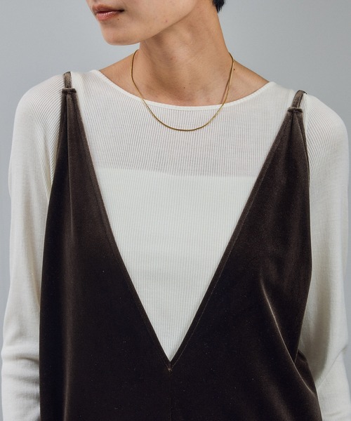 SALON adam et rope'（サロン アダム エ ロペ）の「【WEB限定】コンフィリュクスベロアオールインワン（サロペット/オーバーオール・レディース・ブラック/ブラウン・FREE）」の16枚目の写真