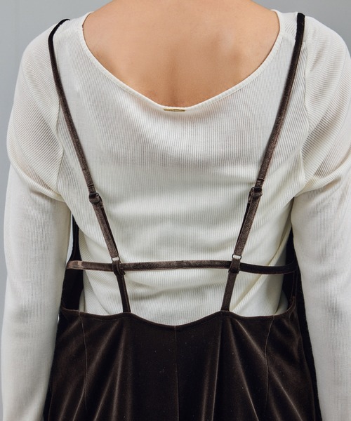 SALON adam et rope'（サロン アダム エ ロペ）の「【WEB限定】コンフィリュクスベロアオールインワン（サロペット/オーバーオール・レディース・ブラック/ブラウン・FREE）」の20枚目の写真