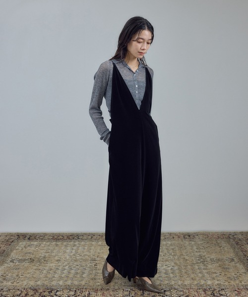 WEB限定】コンフィリュクスベロアオールインワン（サロペット