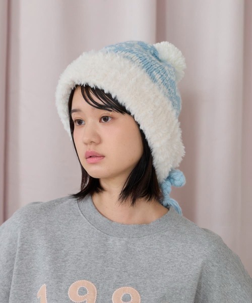 kaorinomori（カオリノモリ）の「kaorinomori ラフィーフード / カオリノモリ（ハット・レディース・ライトブルー/ホワイト/ブラウン・FREE）」の3枚目の写真