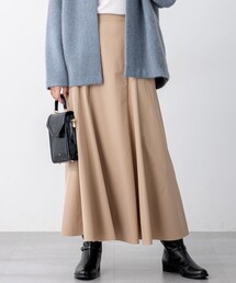 【洗える】ストレッチタイプライター フレア スカート