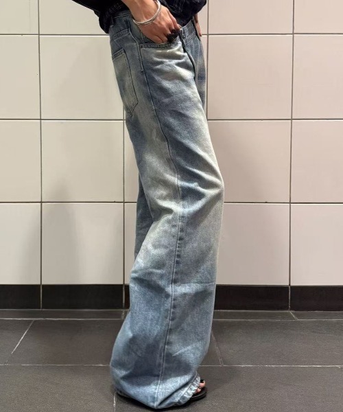FreeZone(フリーゾーン)の「クロスウエスト ワイドデニムパンツ(デニムパンツ・メンズ・ブルー・S/M/L)」の21枚目の写真
