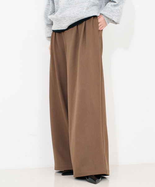 NOMINE(ノミネ)の「【セットアップ】タックワイドパンツ(その他パンツ・レディース・ブラック/モカ/ブラック系その他・S/M)」の1枚目の写真