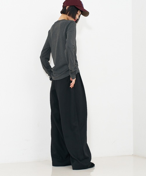 NOMINE(ノミネ)の「【セットアップ】タックワイドパンツ(その他パンツ・レディース・ブラック/モカ/ブラック系その他・S/M)」の20枚目の写真