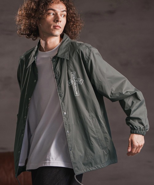 CAMBIO(カンビオ)の「mj11110- プリントコーチジャケット_Arch(2502116MCB)(その他アウター・メンズ・ブラック/バーガンディー/グレー系その他・XL/S/M/L)」の2枚目の写真