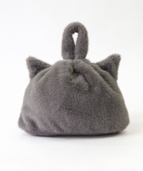 WOVEN(ウーヴン)の「WOVEN (ウーヴン) / エコファー ねこ フェイス 2WAY BAG 猫巾着 バッグ(ハンドバッグ・レディース・グレー/ホワイト/ブラック/ブラウン/ホワイト系・FREE)」の15枚目の写真