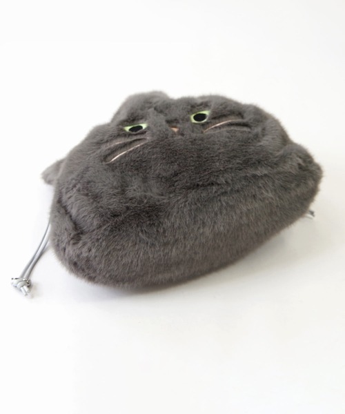 WOVEN(ウーヴン)の「WOVEN (ウーヴン) / エコファー ねこ フェイス 2WAY BAG 猫巾着 バッグ(ハンドバッグ・レディース・グレー/ホワイト/ブラック/ブラウン/ホワイト系・FREE)」の16枚目の写真