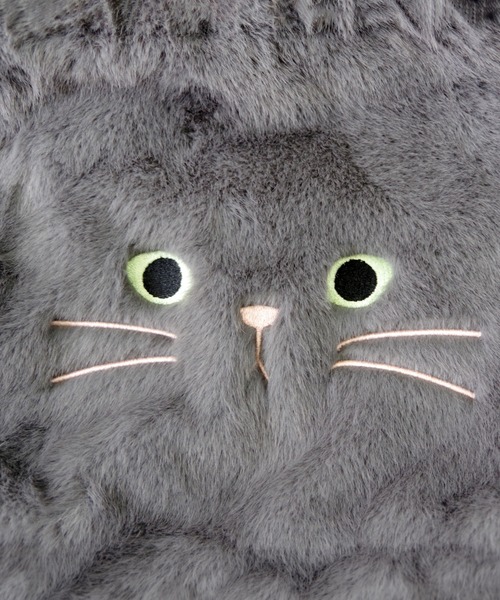 WOVEN(ウーヴン)の「WOVEN (ウーヴン) / エコファー ねこ フェイス 2WAY BAG 猫巾着 バッグ(ハンドバッグ・レディース・グレー/ホワイト/ブラック/ブラウン/ホワイト系・FREE)」の9枚目の写真