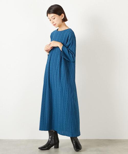 MELROSE claire(メルローズ クレール)の「【カットジャガードロングワンピース】(ワンピース・レディース・ブラック/ブルー/ベージュ・FREE)」の8枚目の写真