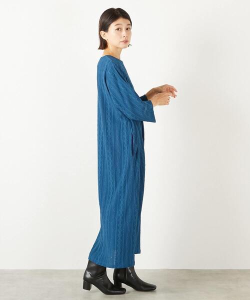 MELROSE claire(メルローズ クレール)の「【カットジャガードロングワンピース】(ワンピース・レディース・ブラック/ブルー/ベージュ・FREE)」の12枚目の写真