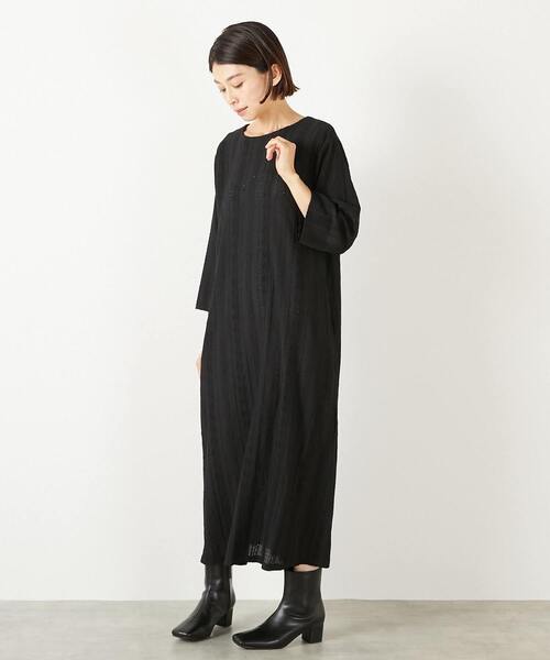 MELROSE claire(メルローズ クレール)の「【カットジャガードロングワンピース】(ワンピース・レディース・ブラック/ブルー/ベージュ・FREE)」の18枚目の写真