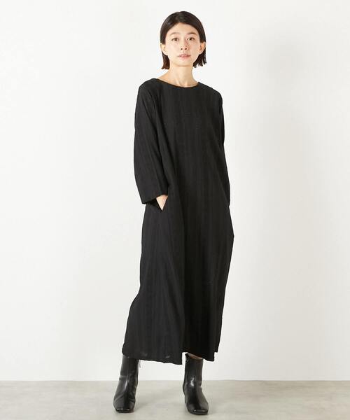 MELROSE claire(メルローズ クレール)の「【カットジャガードロングワンピース】(ワンピース・レディース・ブラック/ブルー/ベージュ・FREE)」の22枚目の写真