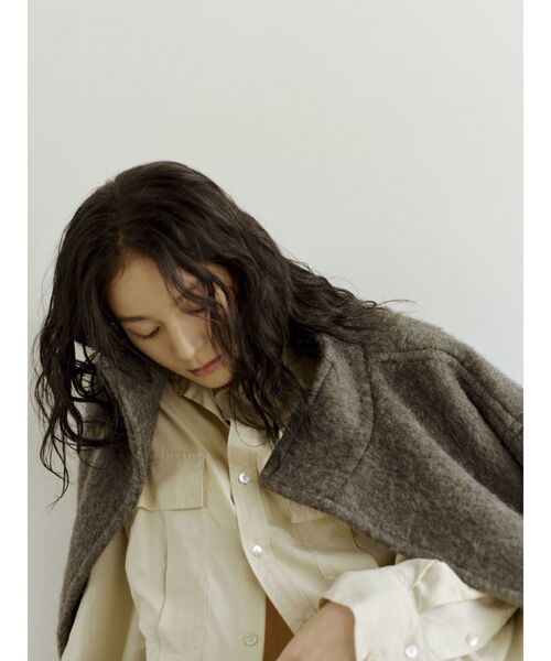 Ungrid（アングリッド）の「アルパカ混ミドル丈スタンドカラーコート（ダウンジャケット/コート・レディース・イエロー/ブラウン/チャコールグレー・FREE）」の6枚目の写真