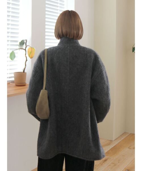 アルパカ混ミドル丈スタンドカラーコート（ダウンジャケット/コート