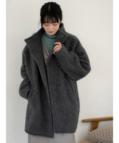Ungrid アルパカ混ミドル丈スタンドカラーコート アルパカ混ミドル丈スタンドカラーコート｜アングリッドの通販｜&mall