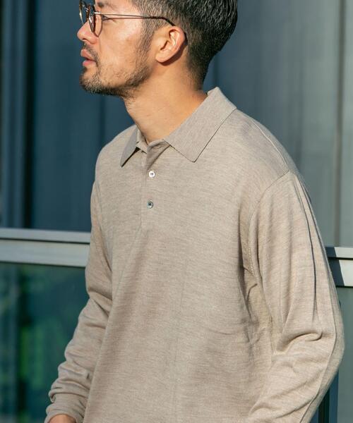 URBAN RESEARCH ROSSO MEN(アーバンリサーチロッソメン)の「イタリア糸メリノウールニットポロシャツ(ニット/セーター・メンズ・ダークブラウン/ネイビー/グレー系その他/ブラック/グレー・MEDIUM/LARGE)」の12枚目の写真