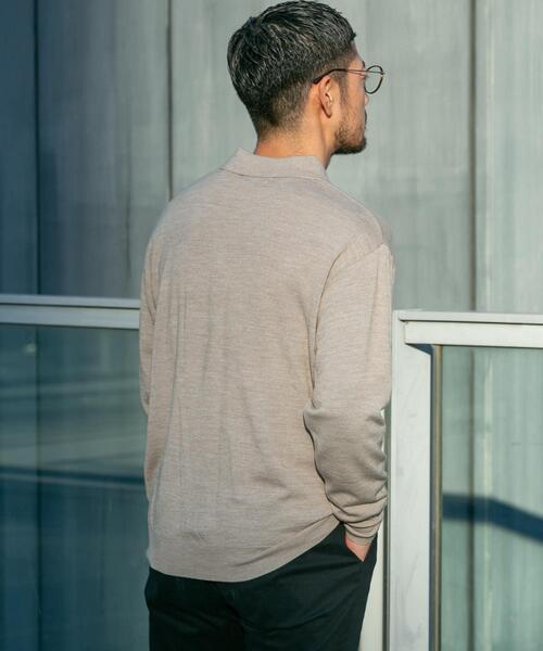 URBAN RESEARCH ROSSO MEN(アーバンリサーチロッソメン)の「イタリア糸メリノウールニットポロシャツ(ニット/セーター・メンズ・ダークブラウン/ネイビー/グレー系その他/ブラック/グレー・MEDIUM/LARGE)」の14枚目の写真