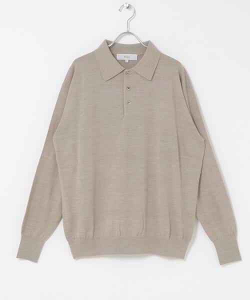 URBAN RESEARCH ROSSO MEN(アーバンリサーチロッソメン)の「イタリア糸メリノウールニットポロシャツ(ニット/セーター・メンズ・ダークブラウン/ネイビー/グレー系その他/ブラック/グレー・MEDIUM/LARGE)」の15枚目の写真