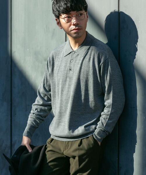 URBAN RESEARCH ROSSO MEN(アーバンリサーチロッソメン)の「イタリア糸メリノウールニットポロシャツ(ニット/セーター・メンズ・ダークブラウン/ネイビー/グレー系その他/ブラック/グレー・MEDIUM/LARGE)」の17枚目の写真