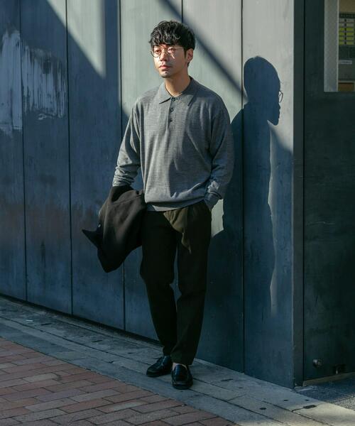 イタリア糸メリノウールニットポロシャツ（ニット/セーター）｜URBAN