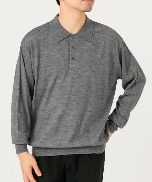 URBAN RESEARCH ROSSO MEN(アーバンリサーチロッソメン)の「イタリア糸メリノウールニットポロシャツ(ニット/セーター・メンズ・ダークブラウン/ネイビー/グレー系その他/ブラック/グレー・MEDIUM/LARGE)」の20枚目の写真