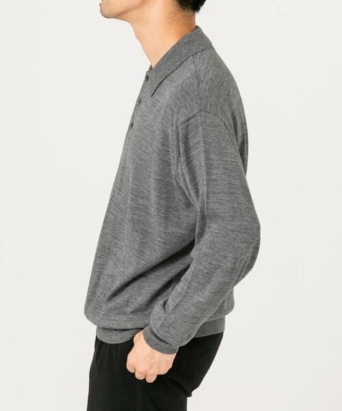 URBAN RESEARCH ROSSO MEN(アーバンリサーチロッソメン)の「イタリア糸メリノウールニットポロシャツ(ニット/セーター・メンズ・ダークブラウン/ネイビー/グレー系その他/ブラック/グレー・MEDIUM/LARGE)」の21枚目の写真