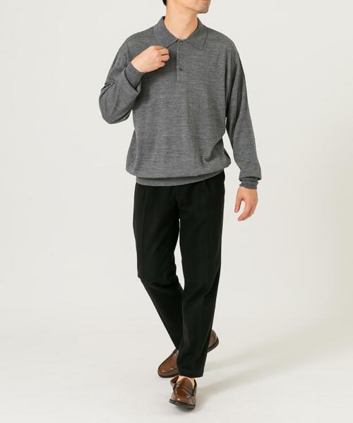 URBAN RESEARCH ROSSO MEN(アーバンリサーチロッソメン)の「イタリア糸メリノウールニットポロシャツ(ニット/セーター・メンズ・ダークブラウン/ネイビー/グレー系その他/ブラック/グレー・MEDIUM/LARGE)」の22枚目の写真