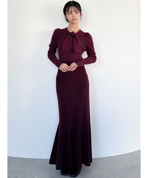 RESEXXY(リゼクシー)の「ボウタイマーメイドニットワンピース(ワンピース・レディース・チャコールグレー/アイボリー/レッド・FREE)」の19枚目の写真