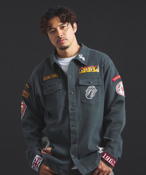 JACKROSE（ジャックローズ）の「B-TRS-Lips&Tongue カットオフワッペンシャツJKT（シャツ/ブラウス・メンズ・ブラック/カーキ/インディゴブルー・M/L）」の5枚目の写真