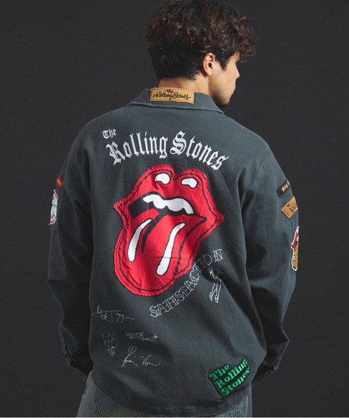 JACKROSE（ジャックローズ）の「B-TRS-Lips&Tongue カットオフワッペンシャツJKT（シャツ/ブラウス・メンズ・ブラック/カーキ/インディゴブルー・M/L）」の8枚目の写真