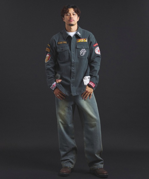 JACKROSE（ジャックローズ）の「B-TRS-Lips&Tongue カットオフワッペンシャツJKT（シャツ/ブラウス・メンズ・ブラック/カーキ/インディゴブルー・M/L）」の13枚目の写真