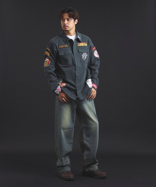 JACKROSE（ジャックローズ）の「B-TRS-Lips&Tongue カットオフワッペンシャツJKT（シャツ/ブラウス・メンズ・ブラック/カーキ/インディゴブルー・M/L）」の15枚目の写真