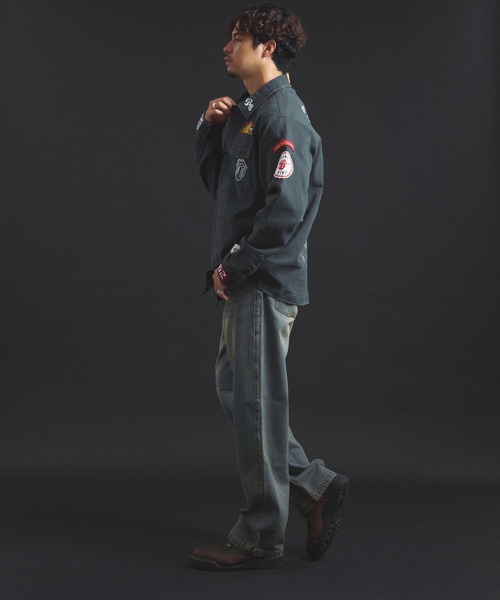 JACKROSE（ジャックローズ）の「B-TRS-Lips&Tongue カットオフワッペンシャツJKT（シャツ/ブラウス・メンズ・ブラック/カーキ/インディゴブルー・M/L）」の17枚目の写真