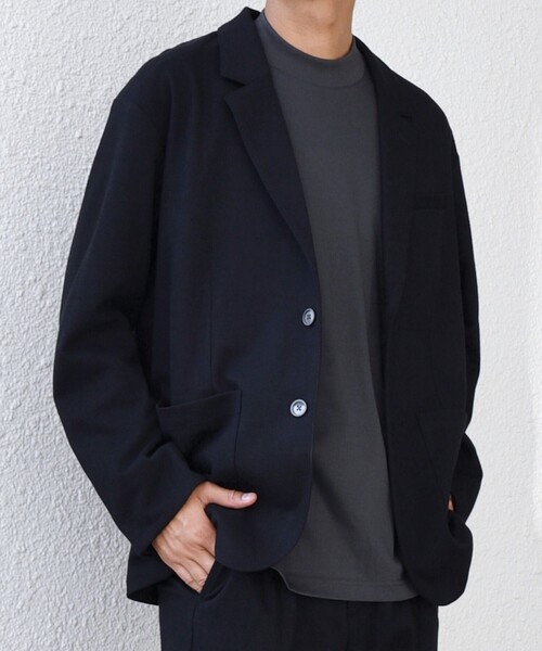 SHIPS any（シップス エニィ）の「SHIPS any: 360° THE CIRCLE STRETCH ウールライク ジャケット(セットアップ対応)◇（テーラードジャケット・メンズ・ベージュ/ダークグレー/ブラック・SMALL/MEDIUM/LARGE/X-LARGE）」の2枚目の写真