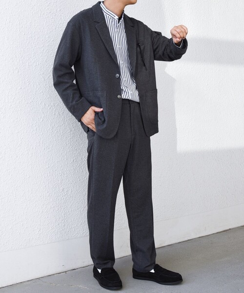 SHIPS any（シップス エニィ）の「SHIPS any: 360° THE CIRCLE STRETCH ウールライク ジャケット(セットアップ対応)◇（テーラードジャケット・メンズ・ベージュ/ダークグレー/ブラック・SMALL/MEDIUM/LARGE/X-LARGE）」の5枚目の写真