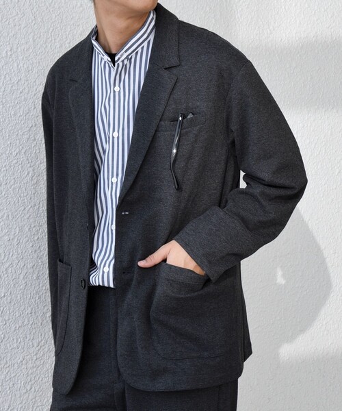 SHIPS any（シップス エニィ）の「SHIPS any: 360° THE CIRCLE STRETCH ウールライク ジャケット(セットアップ対応)◇（テーラードジャケット・メンズ・ベージュ/ダークグレー/ブラック・SMALL/MEDIUM/LARGE/X-LARGE）」の7枚目の写真