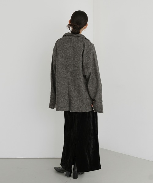 hellam(へラム)の「ツイードダブルオーバージャケット(テーラードジャケット・レディース・カーキ/ブラウン/ブラック・FREE)」の15枚目の写真