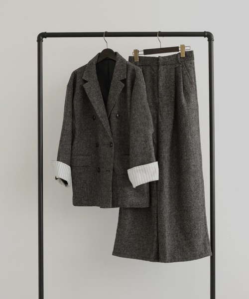 hellam(へラム)の「ツイードダブルオーバージャケット(テーラードジャケット・レディース・カーキ/ブラウン/ブラック・FREE)」の19枚目の写真