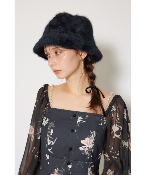 rienda（リエンダ）の「シャギーバケットハット 秋服 冬服（ハット・レディース・ホワイト/ブラック/グレー・FREE）」の9枚目の写真