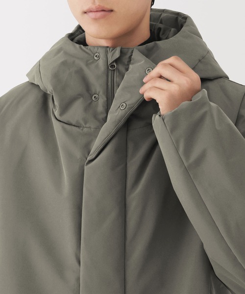 無印良品（ムジルシリョウヒン）の「紳士　防風撥水中わたフードジャケット（その他アウター・メンズ・ブラック/ライトグレー系/ダークネイビー/ダークブラウン系・S/M/L/XL）」の21枚目の写真