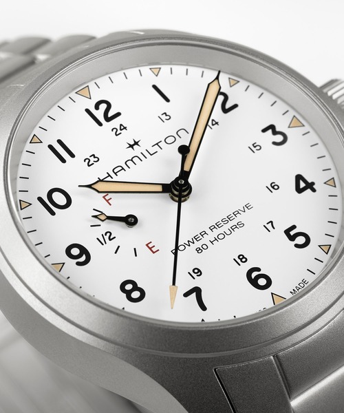 HAMILTON（ハミルトン）の「HAMILTON [ハミルトン] 腕時計 Khaki Field （カーキ フィールド） Power Reserve メカニカル 機械式 40MM ホワイト×シルバー（アナログ腕時計・メンズ・ホワイト・FREE）」の5枚目の写真