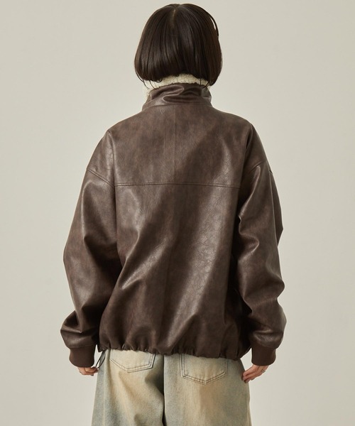 セール】【Snap club】2WAYヴィンテージライク襟ボア切り替えフライト