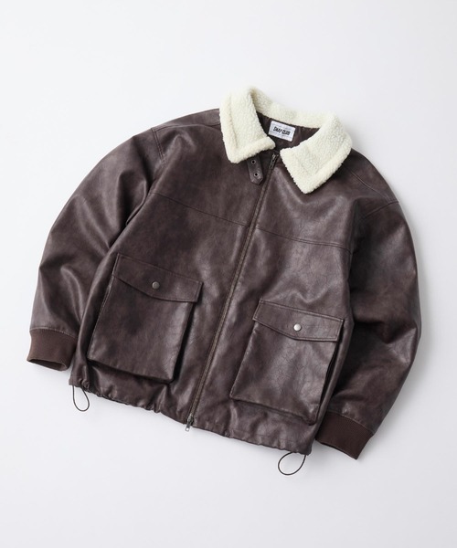 セール】【Snap club】2WAYヴィンテージライク襟ボア切り替えフライト