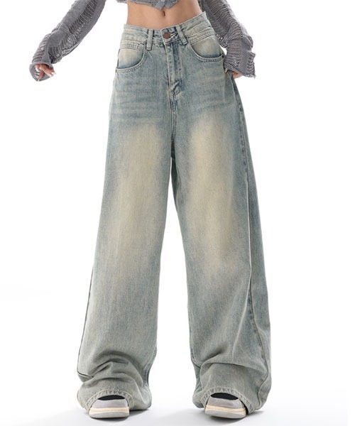 TONE SELECT WEAR(トーンセレクトウェア)の「【URGE:】ハイウエスト ワイド デニム パンツ(デニムパンツ・レディース・ブルー・SMALL/MEDIUM/LARGE/X-LARGE)」の1枚目の写真