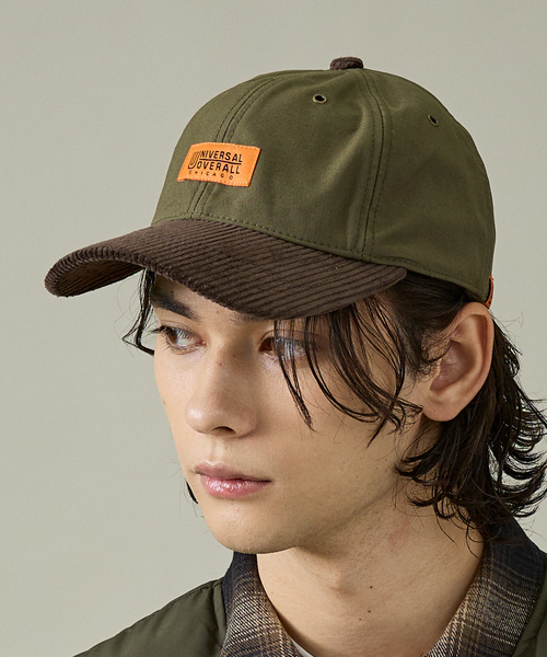 ABAHOUSE（アバハウス）の「【UNIVERSAL OVERALL / ユニバーサルオーバーオール】UO OILED COTTON COMBI CAP / オイルドコットン チェックコンビキャップ（キャップ・メンズ・カーキ/ブラック/ネイビー・フリー）」の2枚目の写真