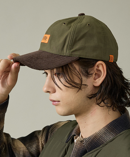 ABAHOUSE（アバハウス）の「【UNIVERSAL OVERALL / ユニバーサルオーバーオール】UO OILED COTTON COMBI CAP / オイルドコットン チェックコンビキャップ（キャップ・メンズ・カーキ/ブラック/ネイビー・フリー）」の7枚目の写真