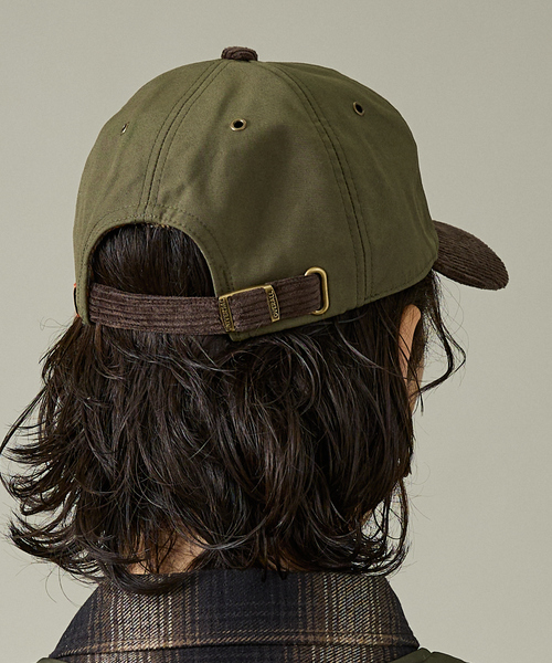 ABAHOUSE（アバハウス）の「【UNIVERSAL OVERALL / ユニバーサルオーバーオール】UO OILED COTTON COMBI CAP / オイルドコットン チェックコンビキャップ（キャップ・メンズ・カーキ/ブラック/ネイビー・フリー）」の5枚目の写真